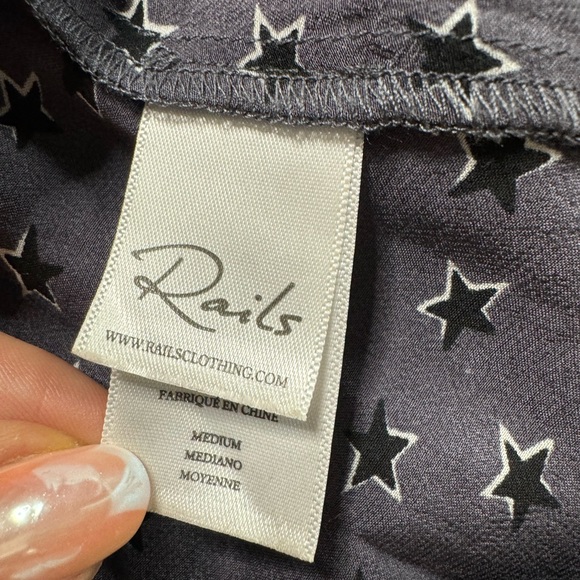 Rails‎ Jasmine Midnight Stars Grey Print Mini Dress M - Picture 8 of 9